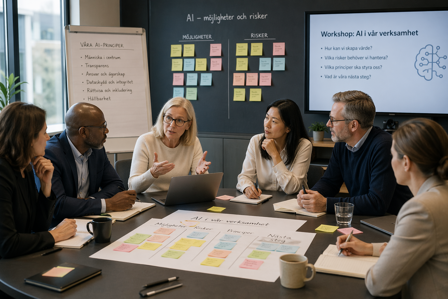 Ledningsgrupp i workshop kring AI – möjligheter, risker och principer